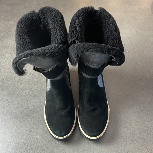 Marc Cain wedges sherpa suede buckle ankle boots - Picture 5 of 12